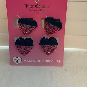 Juicy Couture Pink Leopard Heart Clips